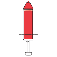 Model B1452N Red Standard (Nun) Channel Marker with External Ballast