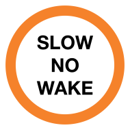 Slow No Wake Portage Signs