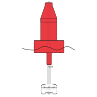 Model B2413ULN Extra Heavy Duty Red (Nun) Float Collar Channel Marker with External Ballast