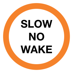Slow No Wake Portage Signs