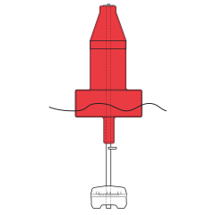 Model B2413ULN Extra Heavy Duty Red (Nun) Float Collar Channel Marker with External Ballast